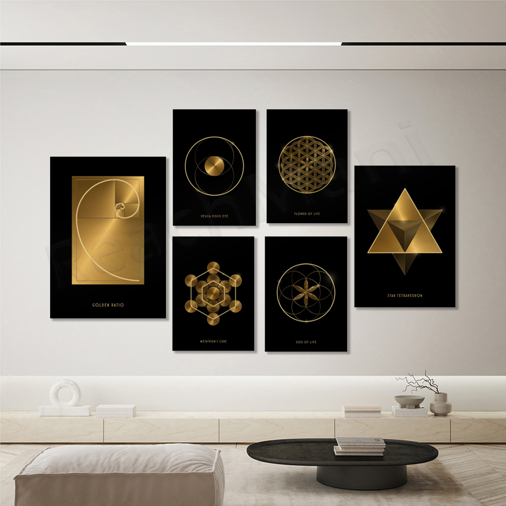 Custom Star Map - nasturtium, equilateral triangle, seed of life,