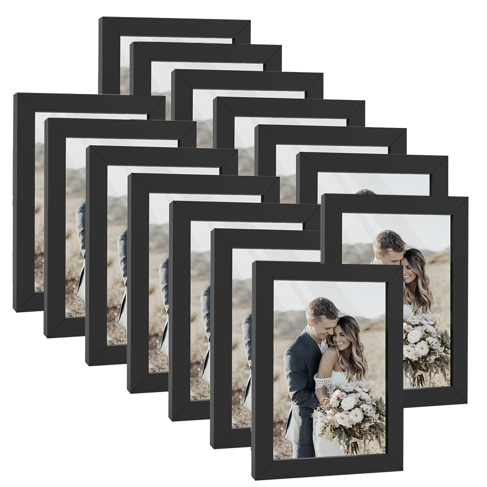 Engraved Wood Frame - 14pcs 4x6 Inch Picture Frames, Wooden