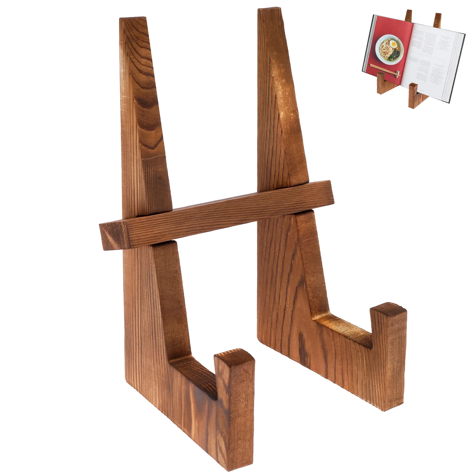 Engraved Wood Frame - Wooden Plate Stand Desktop Recipe Book