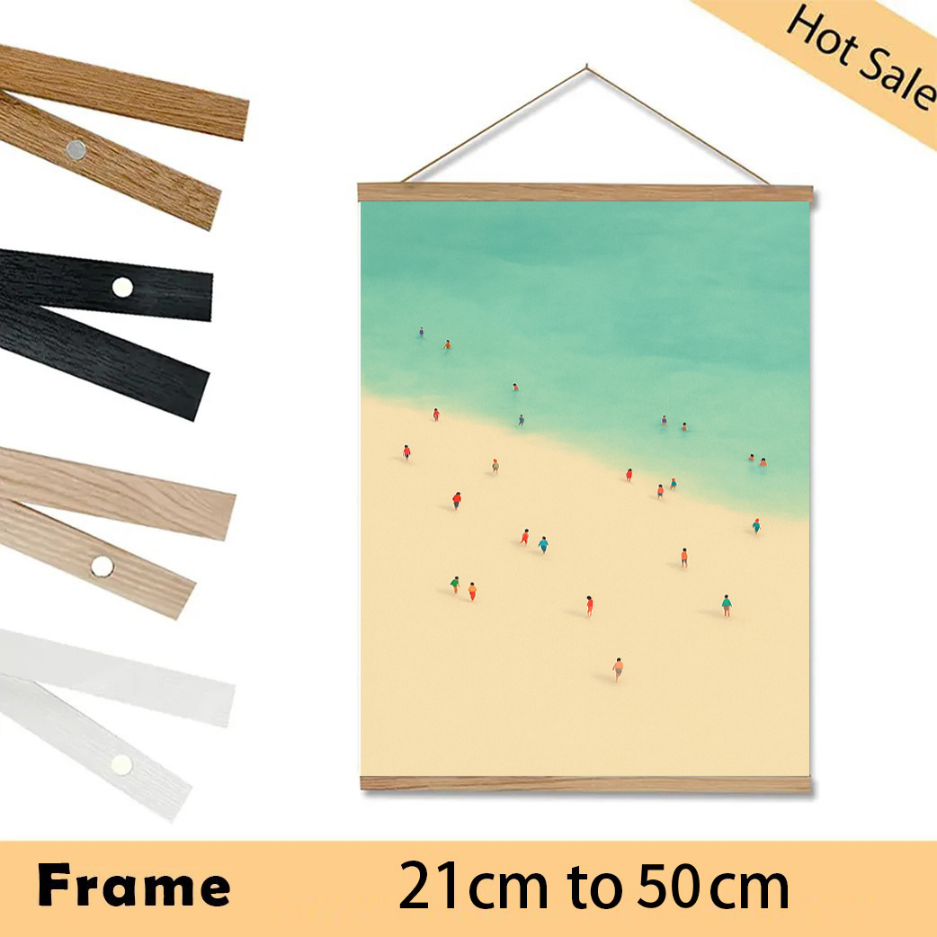 Engraved Wood Frame - 21-50CM Magnetic Frames Teak Pine Wood