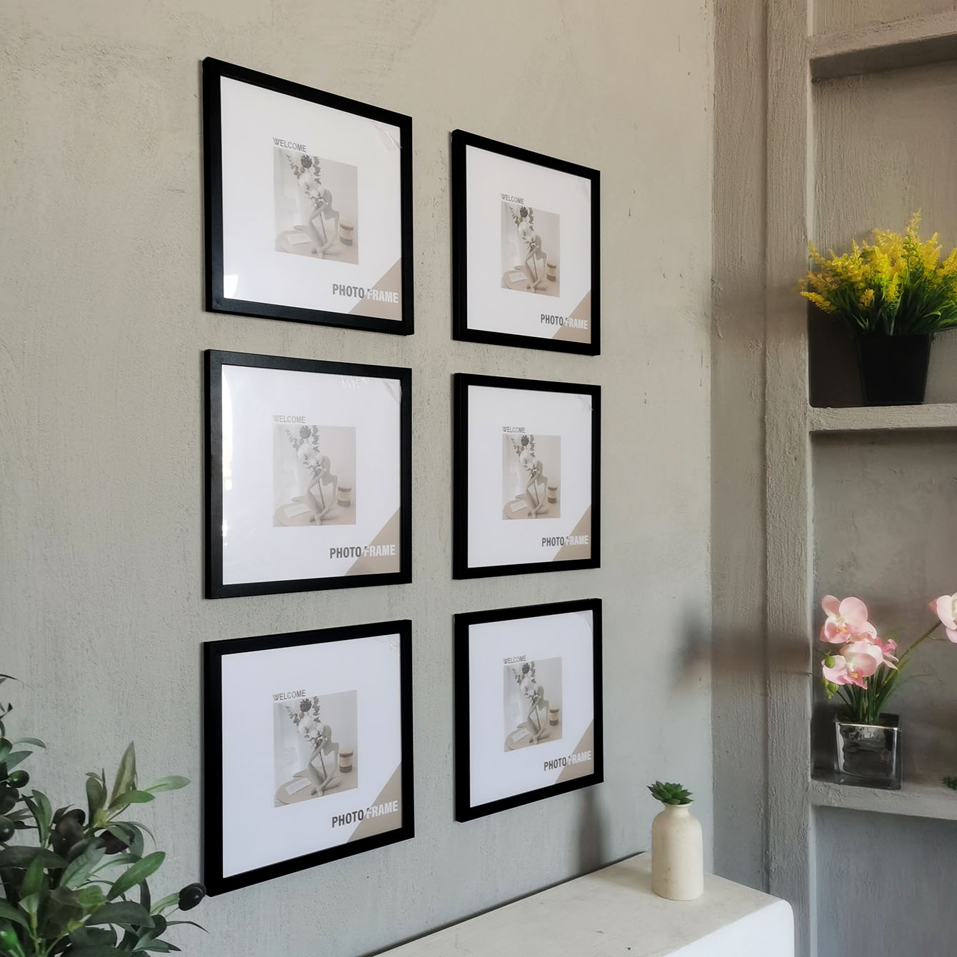 3Pcs Wood Square Photo Frames  - Engraved Wood Frame recension och pris