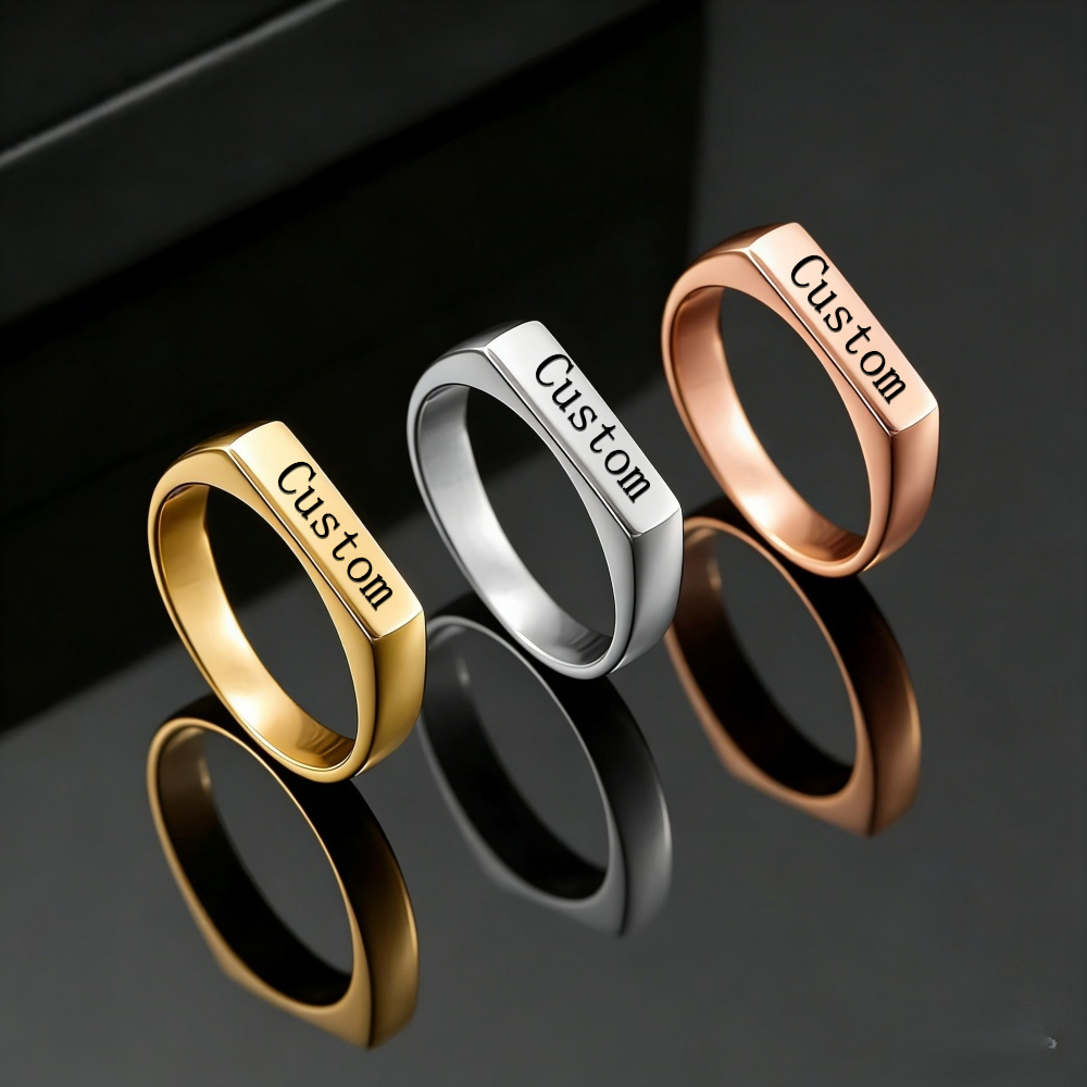 Customized Engrave Name Photo  - Initial Ring Custom recension och pris