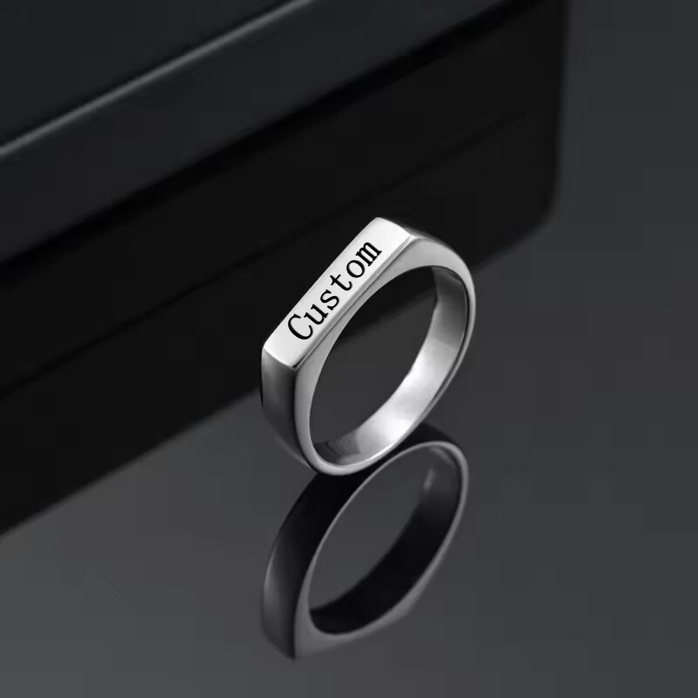 Customized Engrave Name Photo  - Initial Ring Custom recension och pris