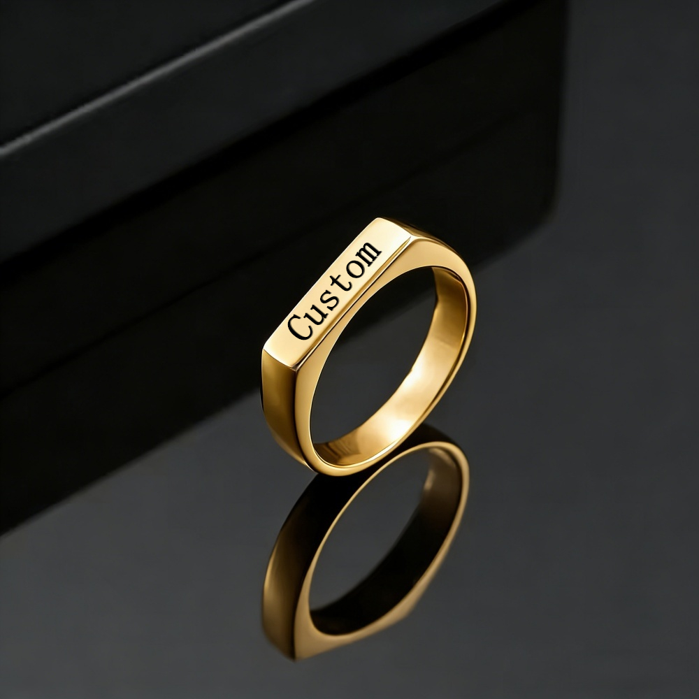 Customized Engrave Name Photo  - Initial Ring Custom recension och pris