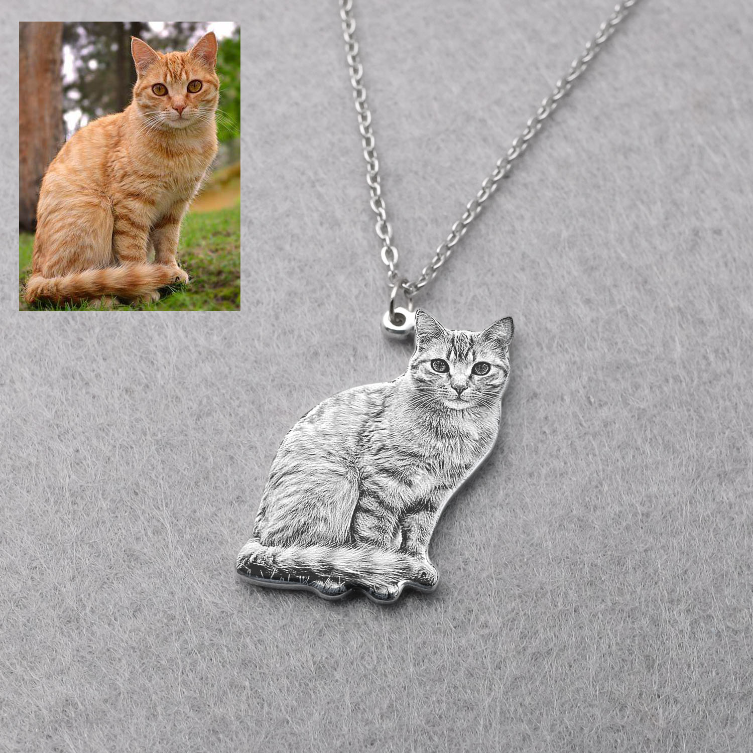 Personalized Pet Picture Neckl - Pet Portrait Custom recension och pris