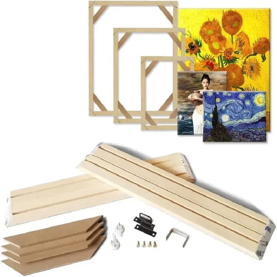 55x85cm Wooden Frame For 60x90 - Engraved Wood Frame recension och pris