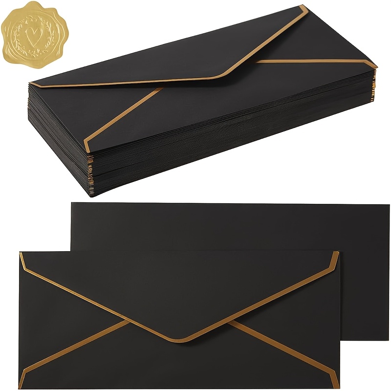 10 PCS  High-end Black Envelop - Wax Seal Letter Kit recension och pris