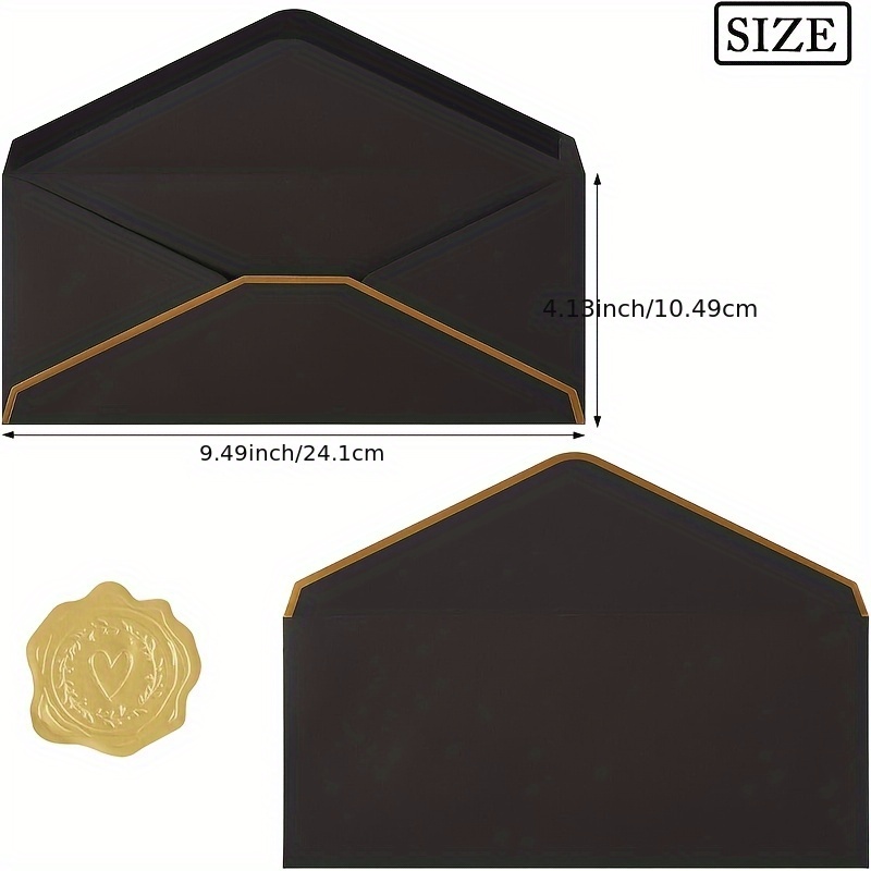 10 PCS  High-end Black Envelop - Wax Seal Letter Kit recension och pris
