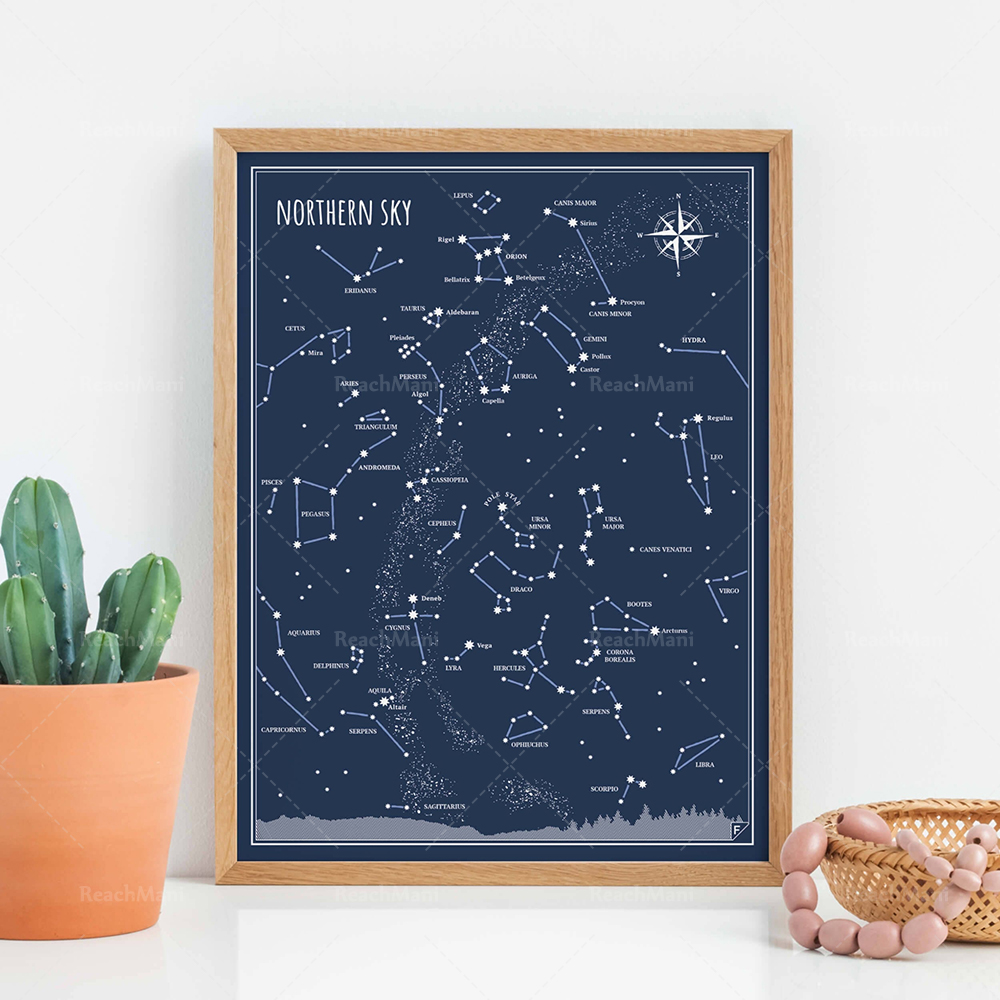 Little & Big Astronomer Prints - Custom Star Map recension och pris