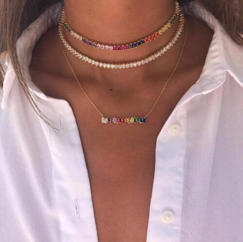 Sexy Short Sparking Rainbow Te - Birth Flower Necklace recension och pris