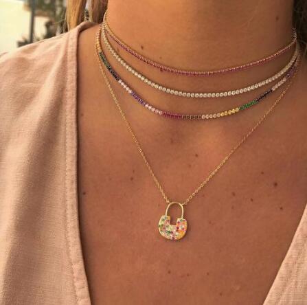 Sexy Short Sparking Rainbow Te - Birth Flower Necklace recension och pris