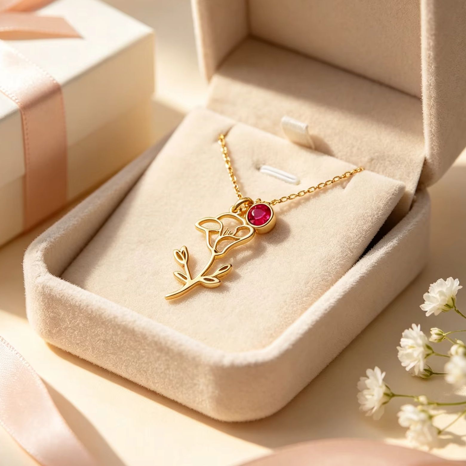 Customized Birth Moon Flower S - Birth Flower Necklace recension och pris