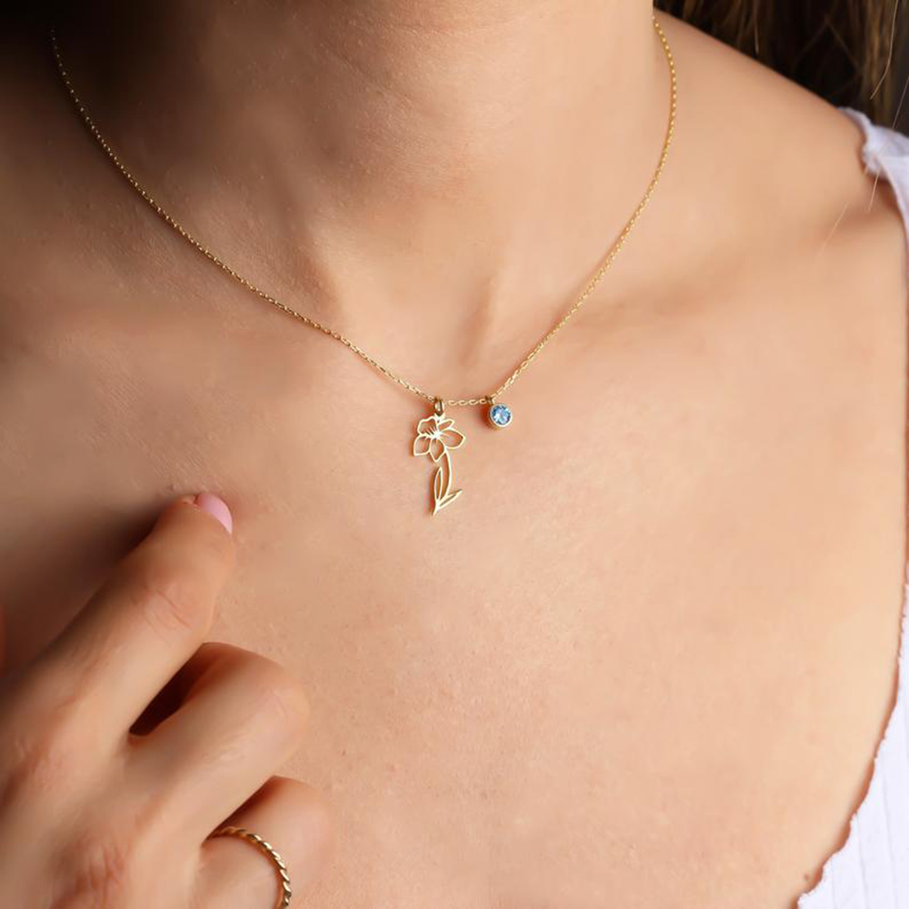 Customized Birth Moon Flower S - Birth Flower Necklace recension och pris