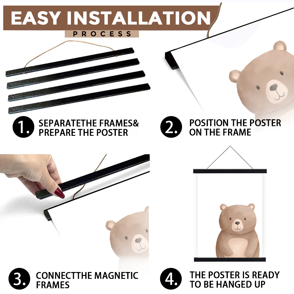 21-50CM Magnetic Frames Teak P - Engraved Wood Frame recension och pris