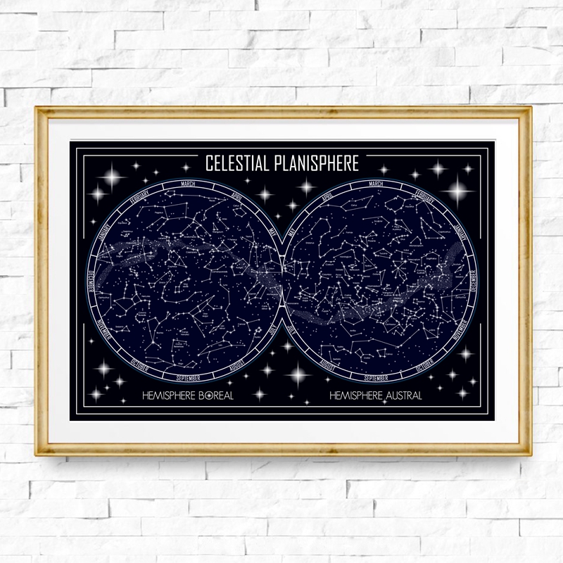 Celestial Planisphere Map Canv - Custom Star Map recension och pris